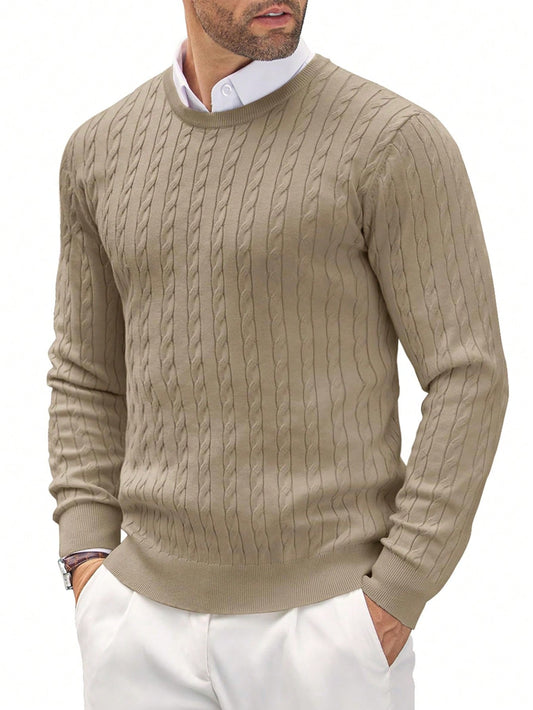 Cable-Knit V-Neck Cardigan Sweater